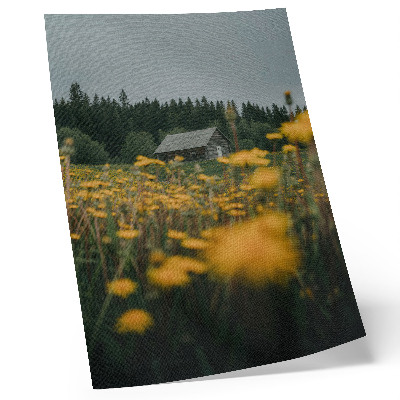 Poster para cozinha flores amarelas rústicas da floresta em tom desfocado