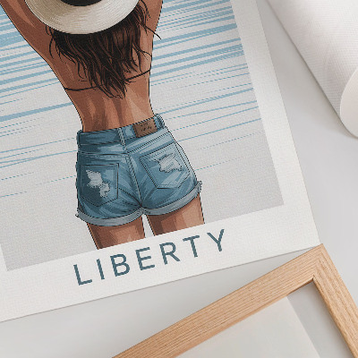 Poster decorativo Uma figura de chapéu contra o céu da liberdade.