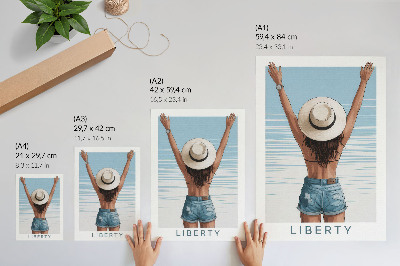 Poster decorativo Uma figura de chapéu contra o céu da liberdade.