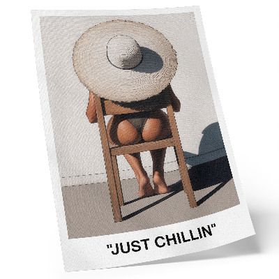 Impressão em tela Chapéu com design minimalista para um ambiente relaxante.