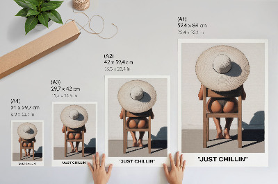 Impressão em tela Chapéu com design minimalista para um ambiente relaxante.