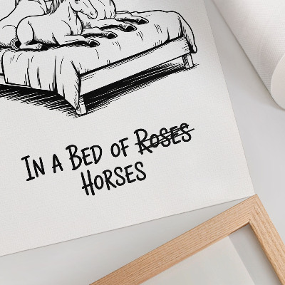 Arte de parede Texto humorístico ilustrativo em preto e branco com animais