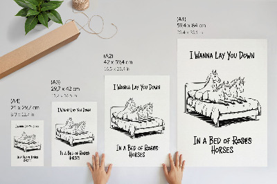 Arte de parede Texto humorístico ilustrativo em preto e branco com animais