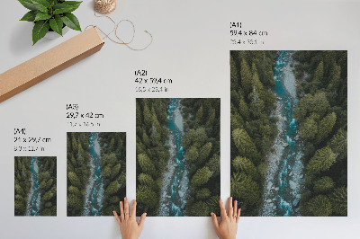 Poster para cozinha harmonia natural entre rio e floresta verde