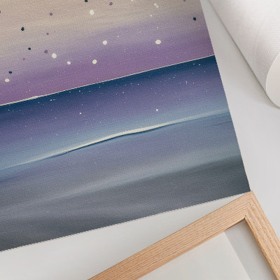 Poster decorativo gotas minimalistas no céu roxo e azul marinho