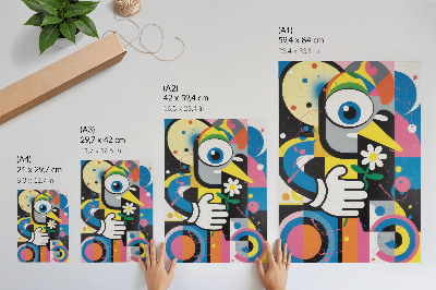 Poster para cozinha Abstração geométrica, cores vibrantes, contrastes