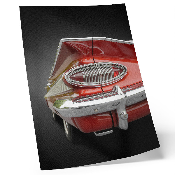 Poster decorativo Carro vermelho com detalhes cromados em estilo retrô