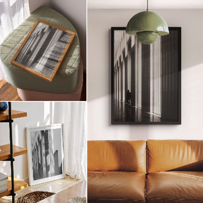 Poster decorativo Luz espacial com padrões geométricos em preto e branco