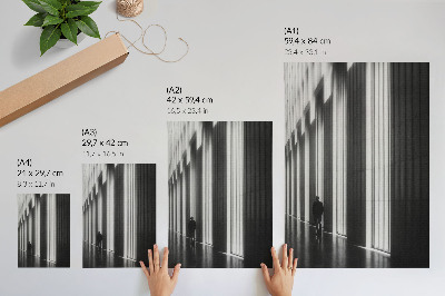 Poster decorativo Luz espacial com padrões geométricos em preto e branco