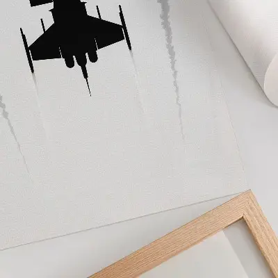Pôster decorativo plano preto sobre fundo branco com contraste minimalista