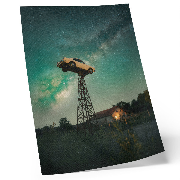 Impressão em tela Espetacular teleférico na torre.