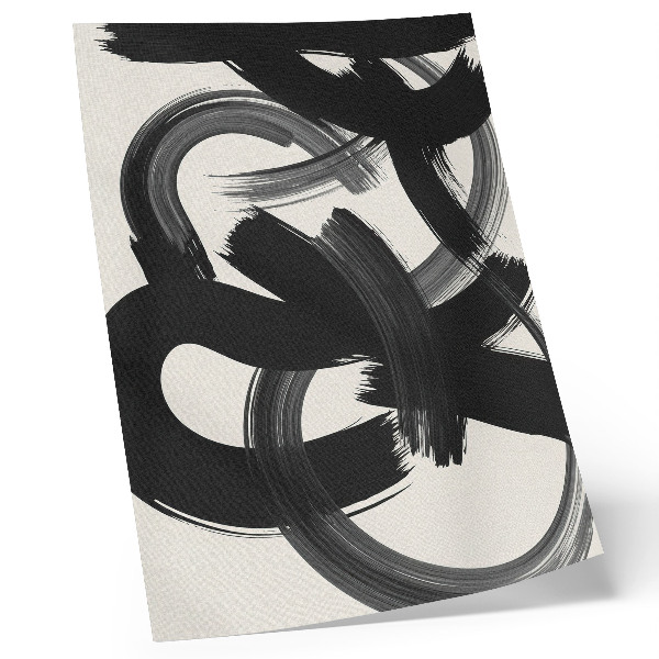 Arte de parede Pinceladas abstratas em preto e branco