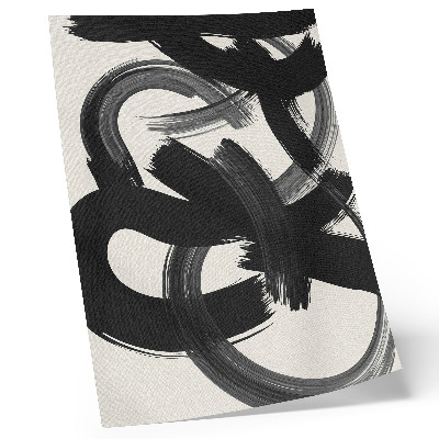 Arte de parede Pinceladas abstratas em preto e branco