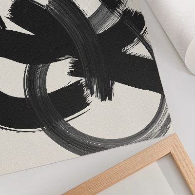 Arte de parede Pinceladas abstratas em preto e branco