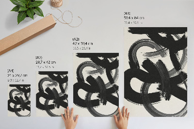 Arte de parede Pinceladas abstratas em preto e branco