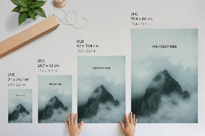 Poster para cozinha Atmosfera mística monocromática de montanha, paz