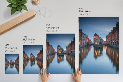 Poster decorativo Arquitetura simétrica e reflexos na água