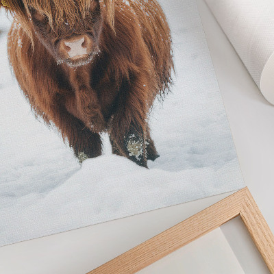 Arte de parede Gado na neve: o contraste entre o animal e a natureza.