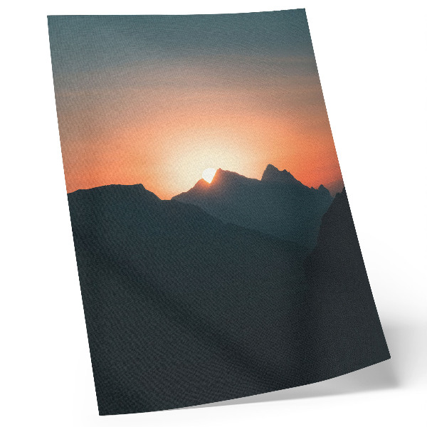 Poster para cozinha magia do pôr do sol nas montanhas, paz