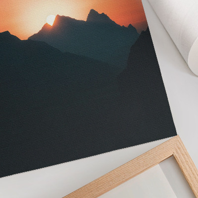 Poster para cozinha magia do pôr do sol nas montanhas, paz