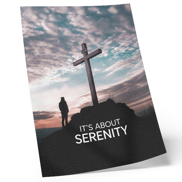 Poster decorativo Uma cruz contra o céu ao pôr do sol