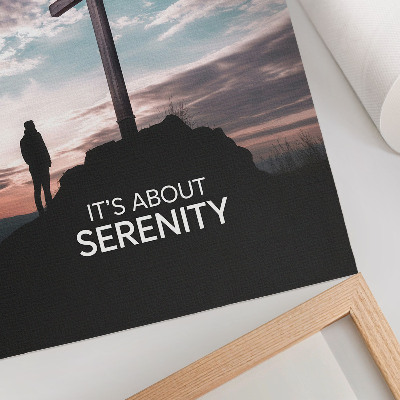 Poster decorativo Uma cruz contra o céu ao pôr do sol