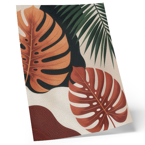 Impressão em tela Folhas tropicais, cores vibrantes, modernidade.