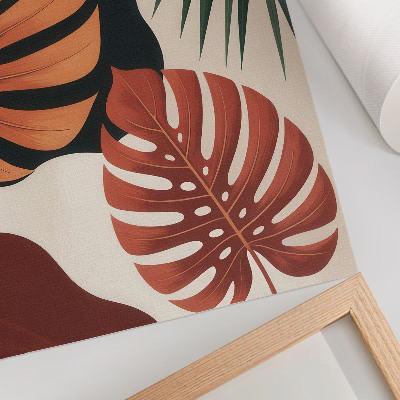 Impressão em tela Folhas tropicais, cores vibrantes, modernidade.