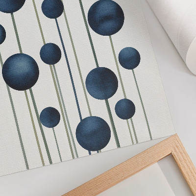 Poster decorativo Círculos azuis em linhas verticais