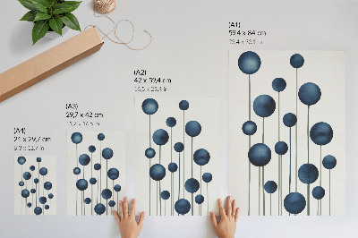 Poster decorativo Círculos azuis em linhas verticais