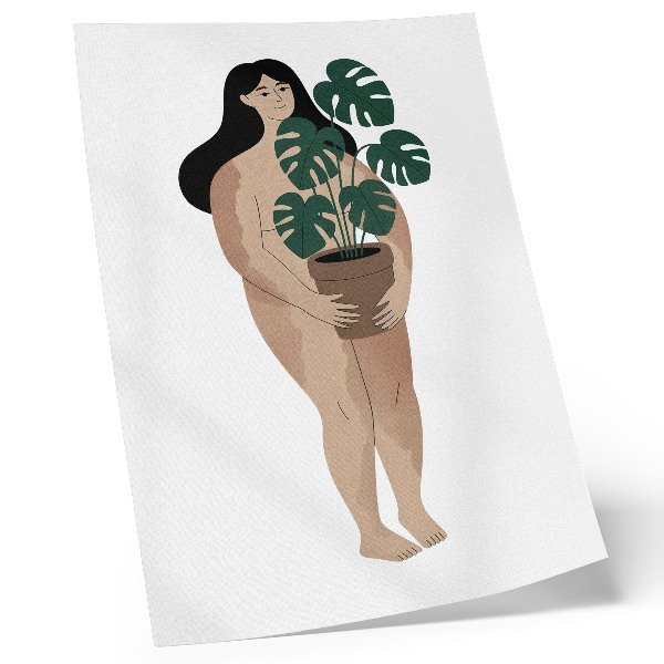 Poster para cozinha Mulher com um vaso de flores, elegância, minimalismo, paz