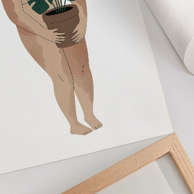Poster para cozinha Mulher com um vaso de flores, elegância, minimalismo, paz