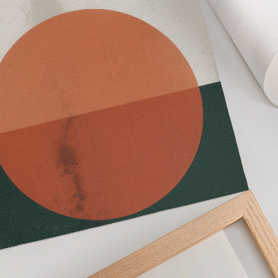 Poster decorativo Pássaros em voo, círculo laranja minimalista