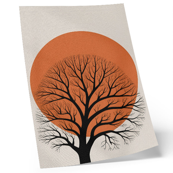 Impressão em tela Árvore minimalista, forte contraste, composição harmoniosa