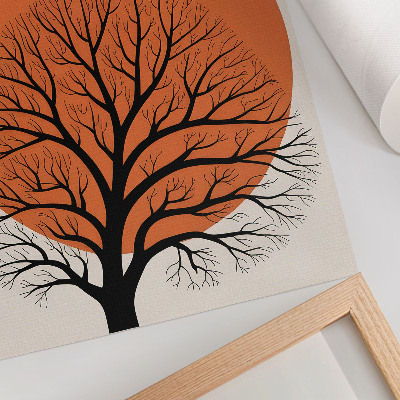 Impressão em tela Árvore minimalista, forte contraste, composição harmoniosa