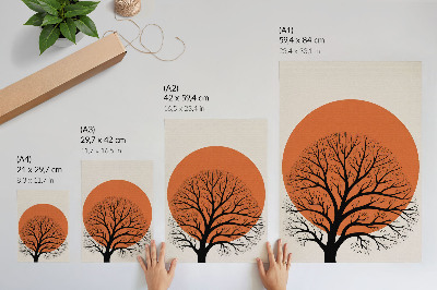 Impressão em tela Árvore minimalista, forte contraste, composição harmoniosa