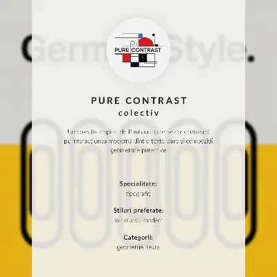 Poster para cozinha com linhas geométricas limpas e cores contrastantes