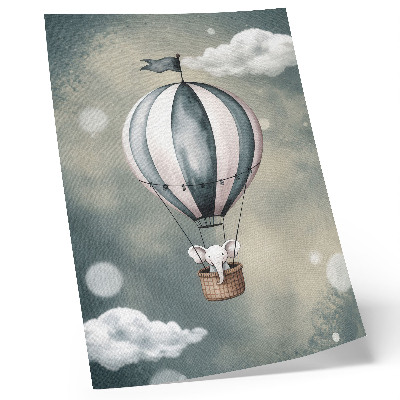 Poster decorativo Balão com nuvens em delicados tons de cinza.
