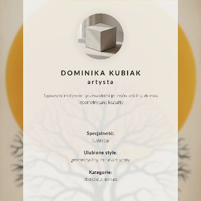 Poster para cozinha Uma árvore minimalista sobre um fundo laranja.