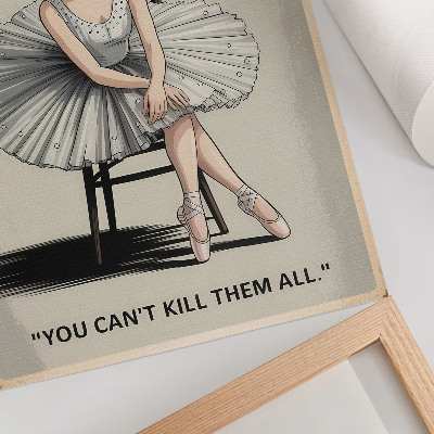 Poster decorativo Bailarina em vestido de tule com letras pretas, nostalgia