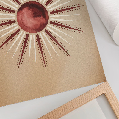 Arte de parede Estilo boho, sol radiante, tons quentes