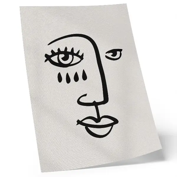 Poster decorativo linhas faciais abstratas com estilo minimalismo moderno