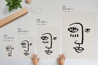 Poster decorativo Linhas faciais abstratas minimalismo moderno