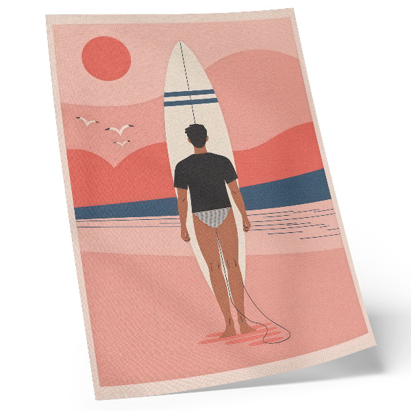 Impressão em tela prancha de surfe praia mar paz relaxamento