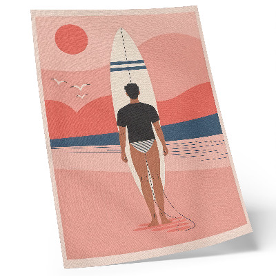 Impressão em tela prancha de surfe praia mar paz relaxamento