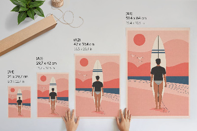 Impressão em tela prancha de surfe praia mar paz relaxamento