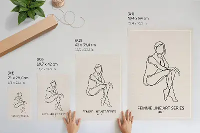 Poster decorativo com design de linhas sutis de forma elegância e harmonia
