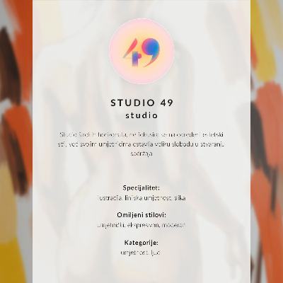 Arte de parede Ilustração de um personagem com um suéter laranja sobre um fundo rosa.