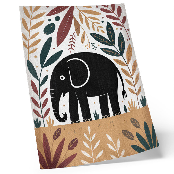 Poster decorativo Elefante entre as folhas, elegância da natureza, simplicidade