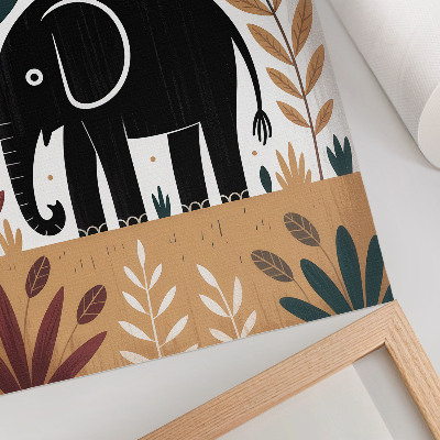 Poster decorativo Elefante entre as folhas, elegância da natureza, simplicidade